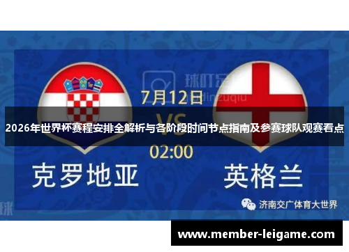 2026年世界杯赛程安排全解析与各阶段时间节点指南及参赛球队观赛看点